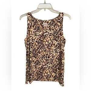 Chico’s animal print tank top with side slits size 0 (Small)